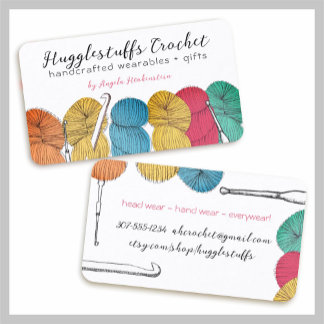 Cartão De Visita Ganchos de crochê com hastes de fios torcidos cart