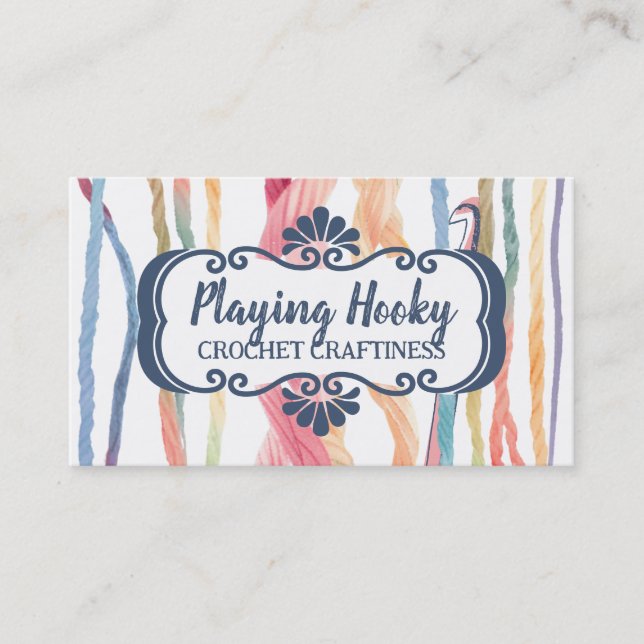 Cartão De Visita Ganchos de crochê de fios de água, embalagens de t (Frente)