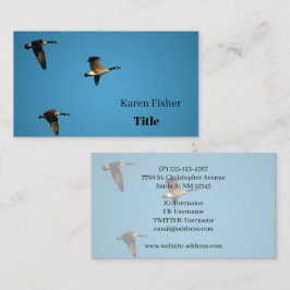 Cartão De Visita Gansos canadenses em voo