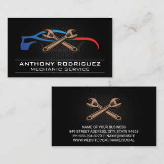 Cartão De Visita Garagem Mecânica | Logotipo de Wrenches para autom