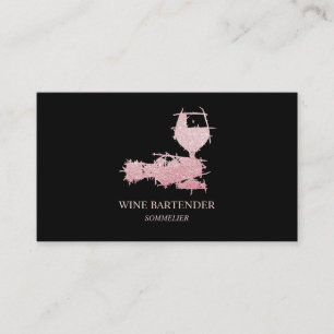 Cartão De Visita Garçom de Vinho Sommelier Rose Gold