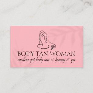 Cartão De Visita Garçonete Rosa Millennium Body Tanning Mulher de t