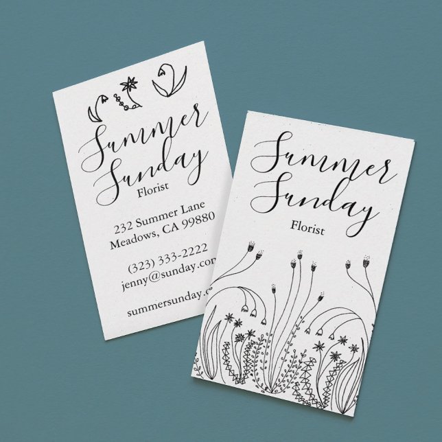 Cartão De Visita Garden Line Art Florist Landscaper (Criador carregado)
