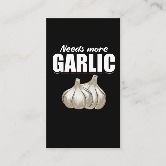 Cartão De Visita Garlic Cama Engraçado Comida Humor Cozinhar  (Frente)