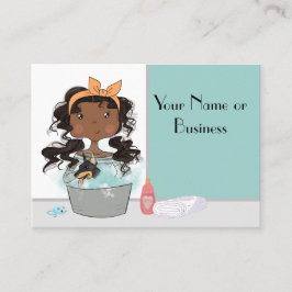 Cartão De Visita Garota Cachorosa e Banheira