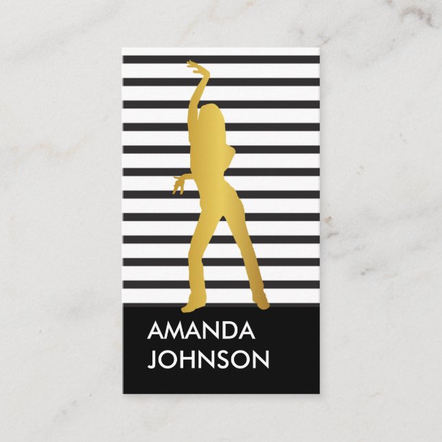 Cartão De Visita Garota Negra Negra da Escola de Dança (Frente)