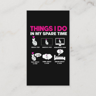 Cartão De Visita Garota viciada em Pop, Lover Kawaii