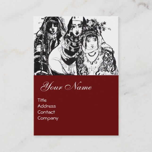 Cartão De Visita GAROTAS ANATOLIANAS, vermelhas (Frente)