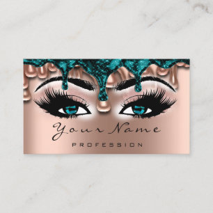 Cartão De Visita Garra Azul Rosa Lash Makeup Artista Unha