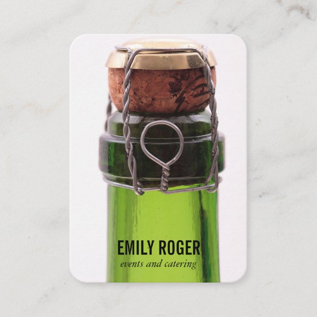 Cartão De Visita Garrafa de Champagne (Frente)