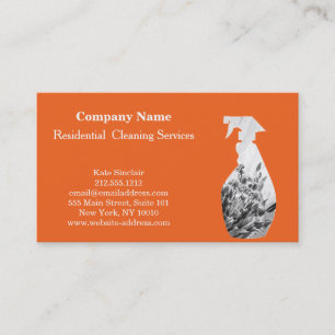 Cartão De Visita Garrafa de pulverização do Serviço de Limpeza Prof