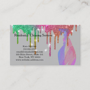 Cartão De Visita Garrafa de Spray do Serviço de Limpeza Profissiona