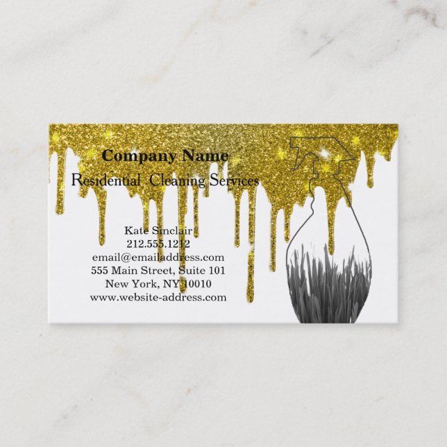 Cartão De Visita Garrafa de Spray do Serviço de Limpeza Profissiona (Frente)