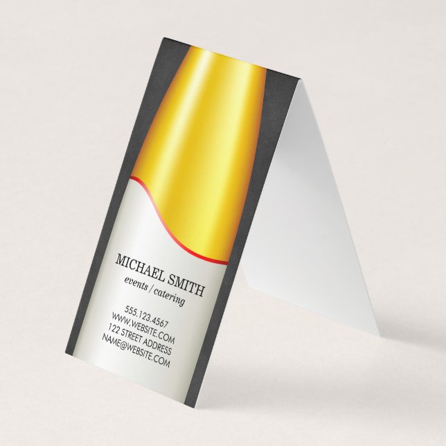 Cartão De Visita Garrafa de vinho (Frente)