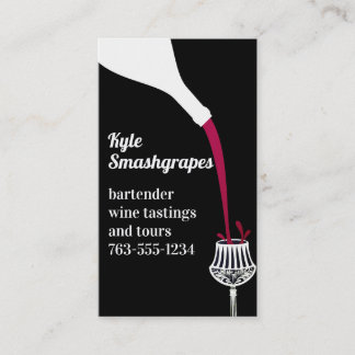 Cartão De Visita garrafa de vinho decorativo à base de cristais