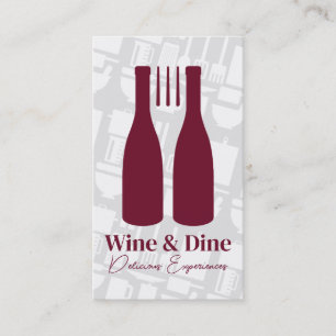 Cartão De Visita Garrafa de Vinho Garfo Logotipo Cozinha Restaura