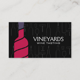 Cartão De Visita Garrafa de vinho tinto   Padrão de acessórios de