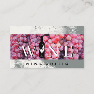 Cartão De Visita Garrafa de Vinho Uvas Vinhedo