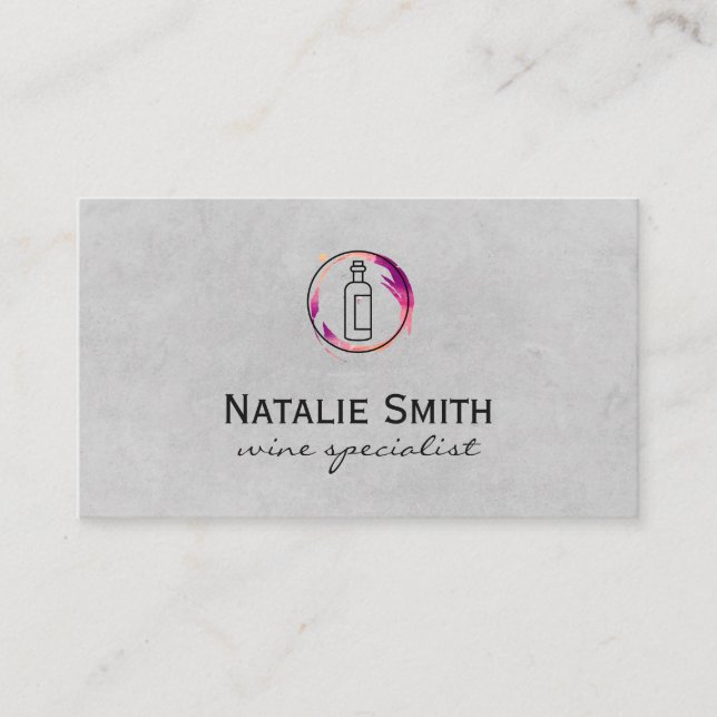 Cartão De Visita Garrafa e mangueira de vinho (Frente)