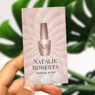 Cartão De Visita Garrafa Polonesa Rosa Dourada do Manicurista Salon