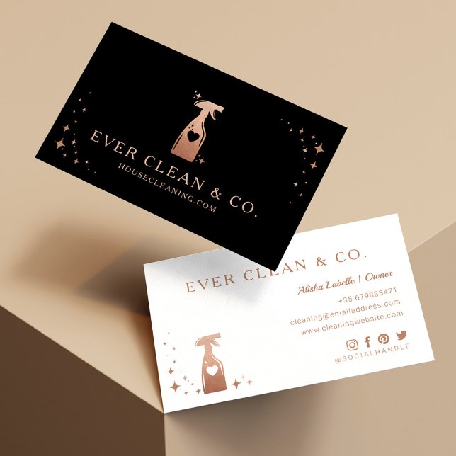 Cartão De Visita Garrafa profissional de pulverização e limpeza de  (Criador carregado)