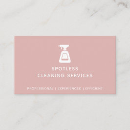 Cartão De Visita Garrafa pulverizadora de empresa de limpeza rosa-p