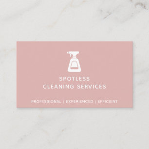 Cartão De Visita Garrafa pulverizadora de empresa de limpeza rosa-p