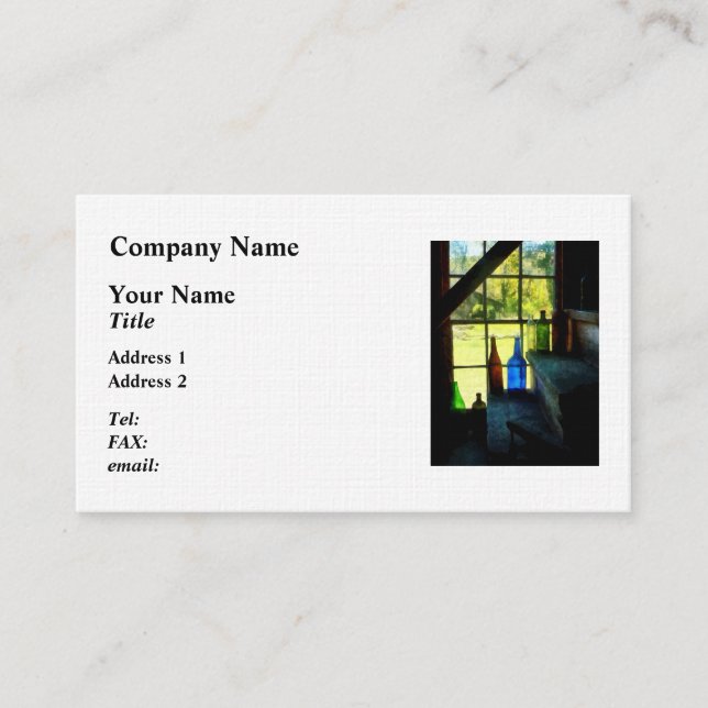 Cartão De Visita Garrafas coloridas em etapas (Frente)