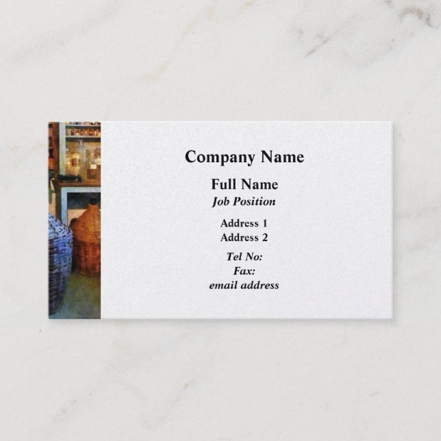 Cartão De Visita Garrafas e cestos de medicamentos - Platina (Frente)