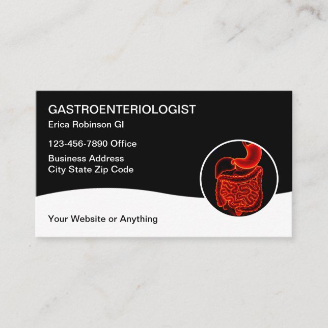 Cartão De Visita Gastroenterologist Medical Business Cards  (Frente)