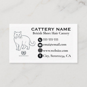 Cartão De Visita Gatil Criador de British Shorthair Personalizável