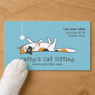 Cartão De Visita Gatinho Calico Fofo   Cuidados com Animais de Esti