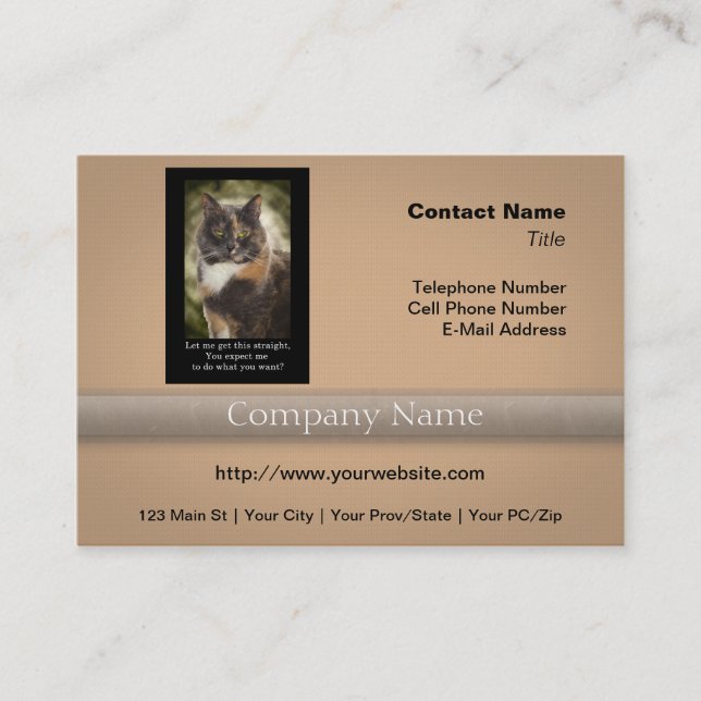 Cartão De Visita Gatinho De Caneca - Faça O Que Quer? (Frente)