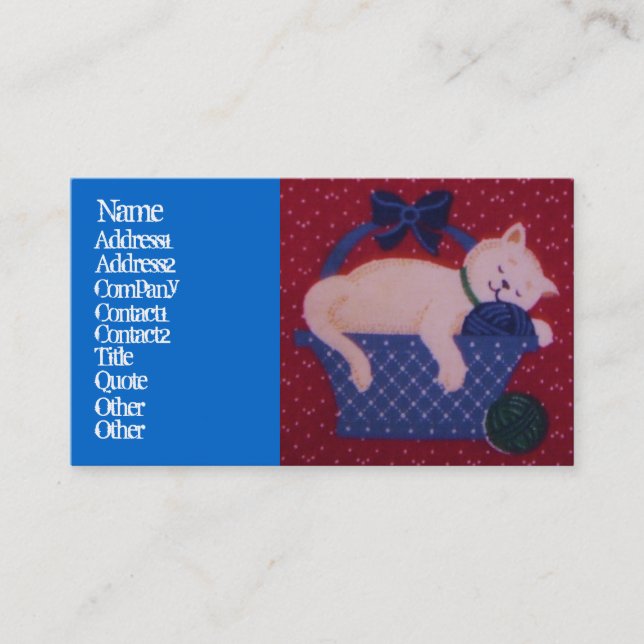 Cartão De Visita Gatinho em um negócio/cartão de visita da cesta (Frente)