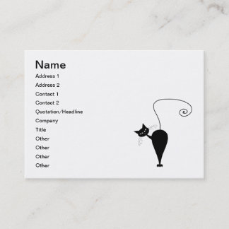 Cartão De Visita Gatinho irrisório preto 5