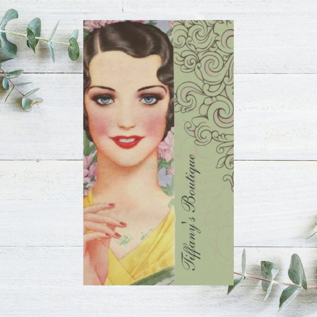 Cartão De Visita Gatinhos de excelente verde da casa retrô-mint na  (Retro Mint green great gatsby Parisian fashionista Business Card)