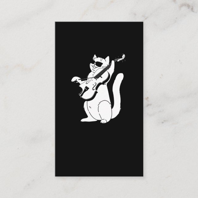 Cartão De Visita Gato Bonito tocando Violino String Musical (Frente)