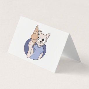 Cartão De Visita Gato Croissant Engraçado