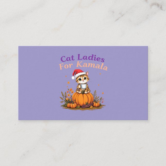 Cartão De Visita Gato Damas por Kamala: Mostra Apoio a Kamala (Frente)