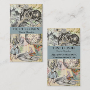 Cartão De Visita Gato de Cheshire Alice no País das Maravilhas Clás