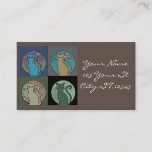 Cartão De Visita Gato De Gatos Múltiplos Sentando Thunder_Cove