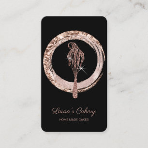 Cartão De Visita Gato de gotas e doces para a Home Bakery do Cupcak