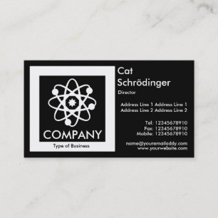 Cartão De Visita Gato de Schrödinger - Preto