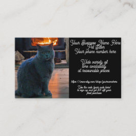 Cartão De Visita Gato Gatinho de Cabra de Cinza de Pet Sitter Britâ
