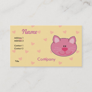 Cartão De Visita Gato Gatinho Rosa Gelado