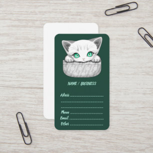 Cartão De Visita Gato, Gato, Gato e Playaking de uma Bolsa