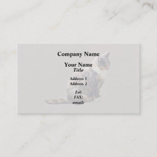 Cartão De Visita Gato Listrado em Tons de Marrom