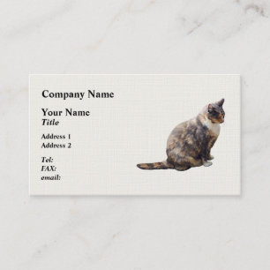 Cartão De Visita Gato Listrado em Tons de Marrom