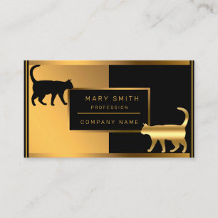 Cartão De Visita Gato Luxury Pet Veterinarian adicione seu texto