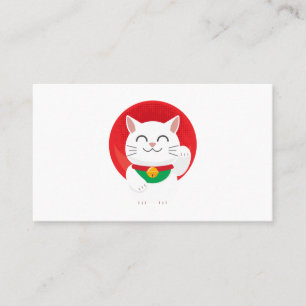 Cartão De Visita Gato Maneki Neko Japão Gato Sortudo Ideia de Pres